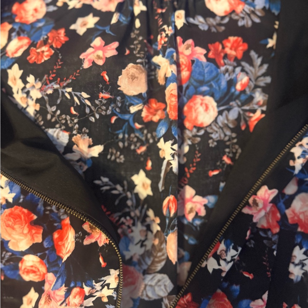 Floral Bomber Jacket - Black and Multicolor by J Cooper size Medium - Picture 6 of 8